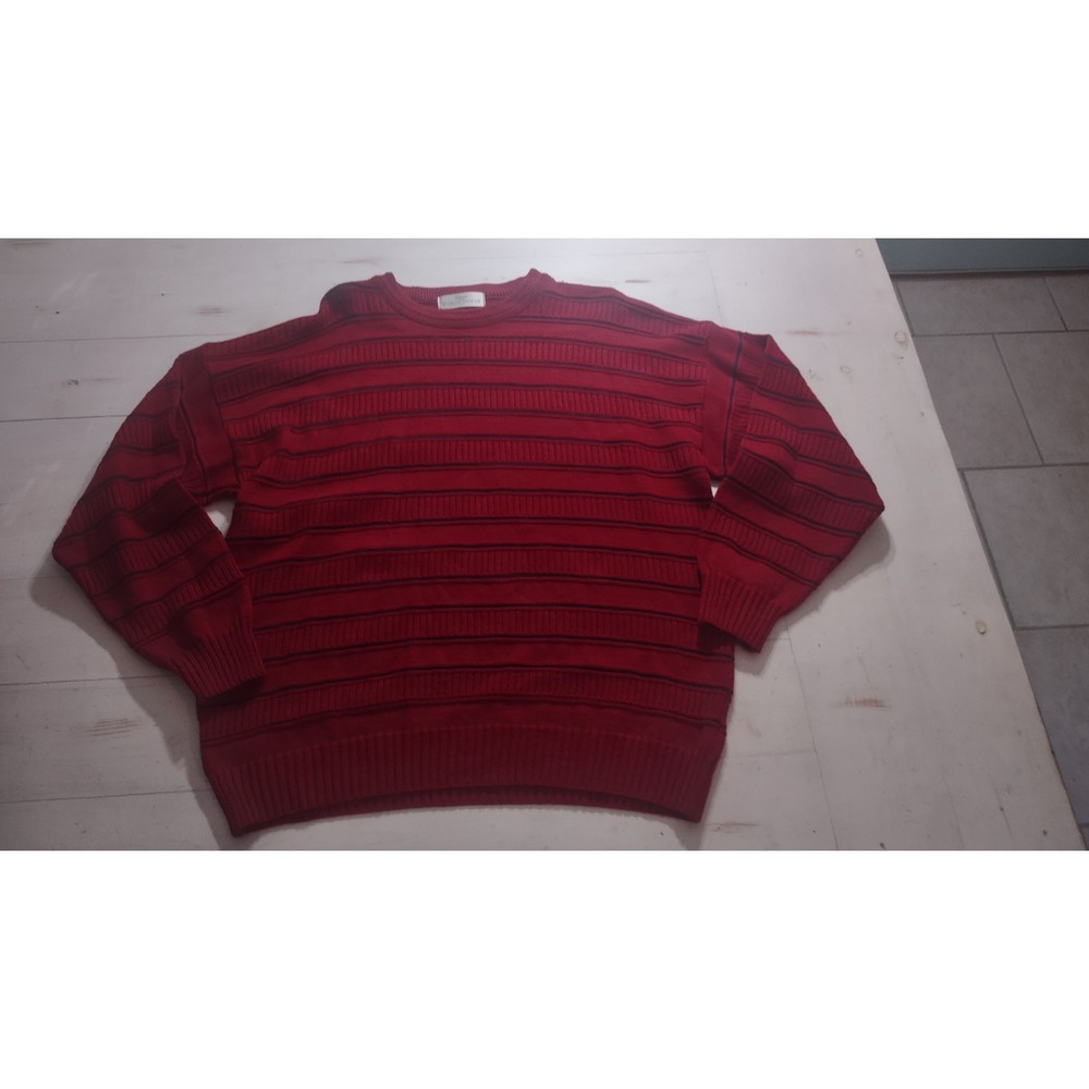 Men's Marks & Spencer Red Sweater‎ With Black Stripes XL